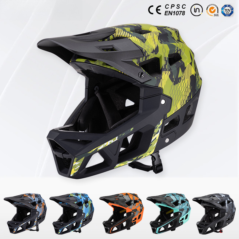 Mountain Biking Full Face Helmet - خوذة دراجات هوائية جديدة للبالغين بتغطية