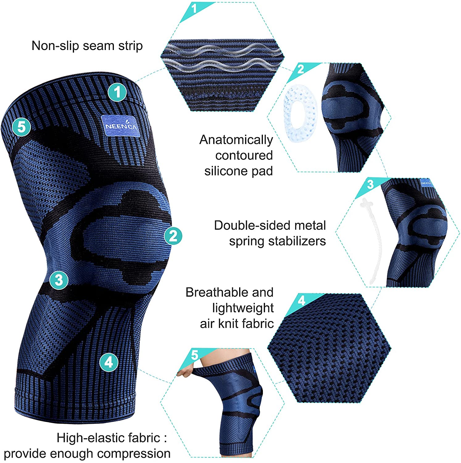 دعامة الركبة NEENCA مع المثبتا - مراجعة Mountain Biking Knee Pads وسعره