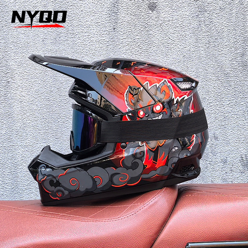 Orz على الطرق الوعرة ثلاث قطع  - مراجعة Mountain Biking Full Face Helmet وسعره